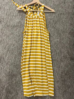 Goldenrod and White Striped Market & Spruce Tank Maxi Dress - XL